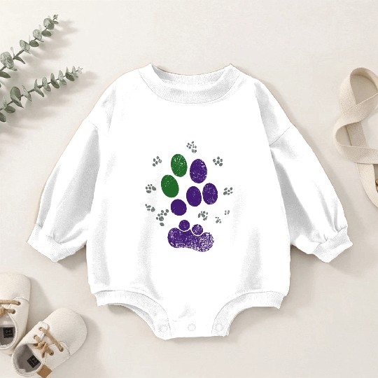 AroAce Cat Paw Prints Baby Romper Sweatshirts