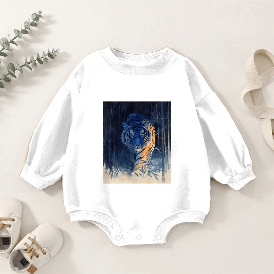 Majestic Tiger in the Bamboo Forest Baby Romper Sweatshirts