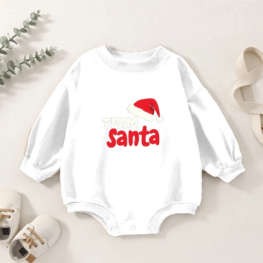 Team Santa Santa Claus Christmas Santa Claus Baby Romper Sweatshirts