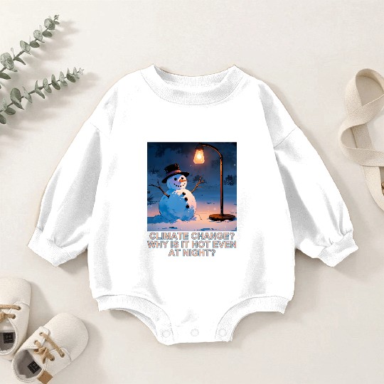 Frosty Snowman Under Street Lights Christmas Baby Romper Sweatshirts