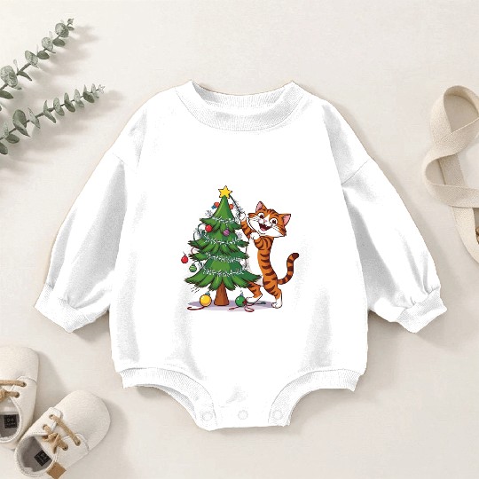 Climbing the Christmas Spirit Baby Romper Sweatshirts