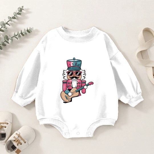 Nutcracker Playing Guitar Baby Romper Sweatshirts