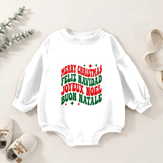 Merry christmas feliz navidad joyeux noel Baby Romper Sweatshirts