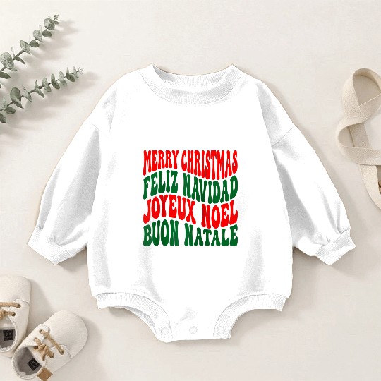 Merry christmas feliz navidad joyeux noel Baby Romper Sweatshirts