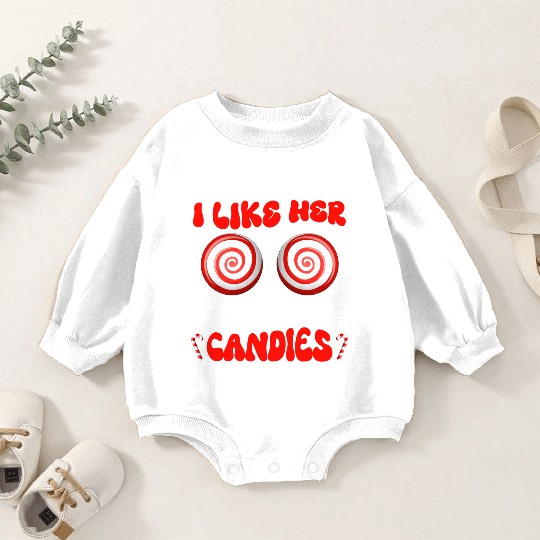 I Like Her Peppermint Candies Couples Christmas Baby Romper Sweatshirts