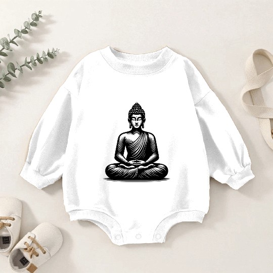 Yoga Buddha Enlightenment Meditation Tattoo Style Baby Romper Sweatshirts