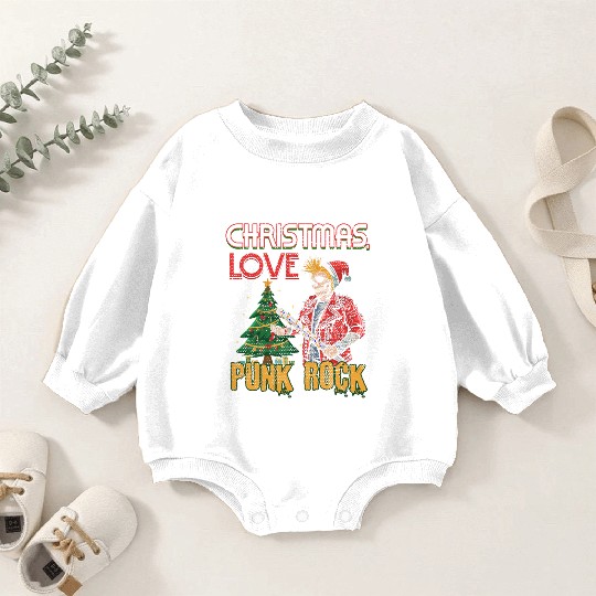 Rocky Christmas: Santa Claus Concert In Punk Rock Baby Romper Sweatshirts