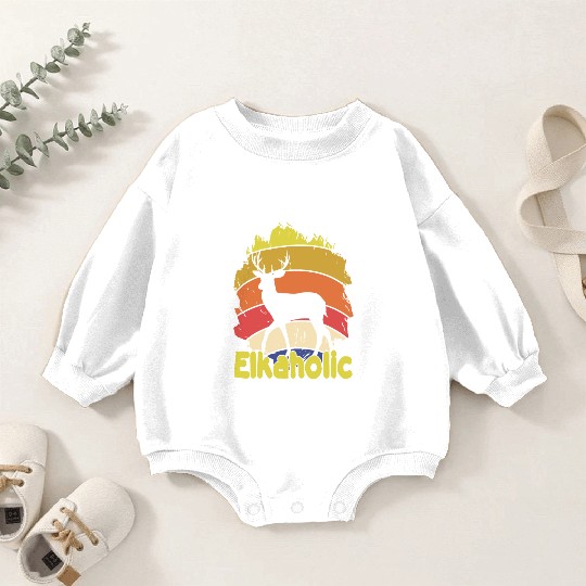 Elk Hunting Elkaholic Hunters Baby Romper Sweatshirts