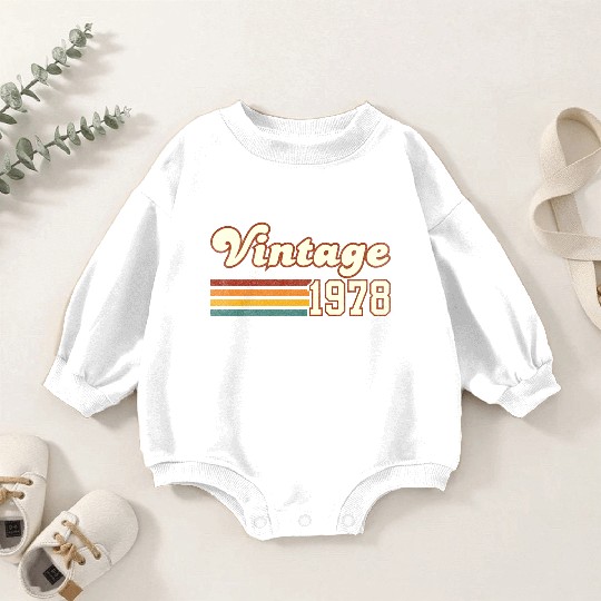 47th Birthday Gift - Vintage 1978 Baby Romper Sweatshirts