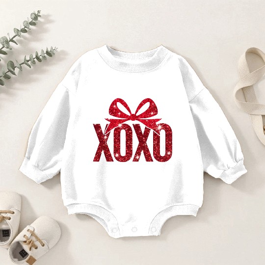 Faux Sequin Xoxo Baby Romper Sweatshirts