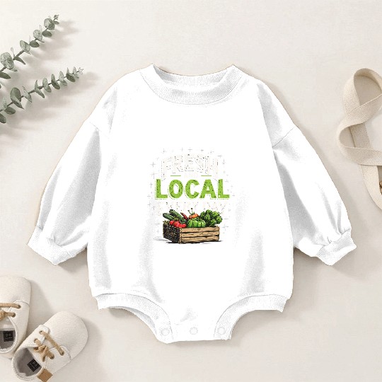 Farmers Market Vendor Fresh Produce and Local Baby Romper Sweatshirts