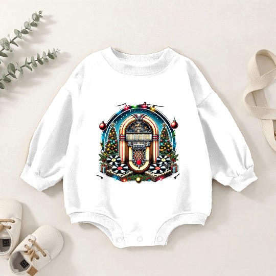 Retro Christmas Jukebox Melody Baby Romper Sweatshirts