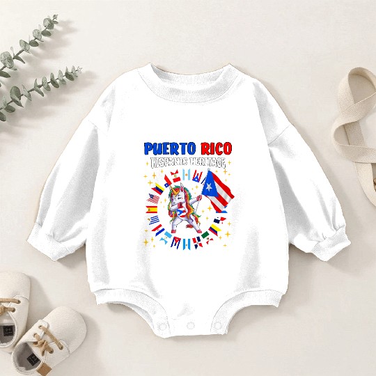 Hispanic Heritage Month Puerto Rico Kids Baby Romper Sweatshirts