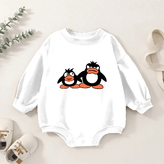 Penguin Two Friends 2 Team Big Brother Angry Crew Baby Romper Sweatshirts