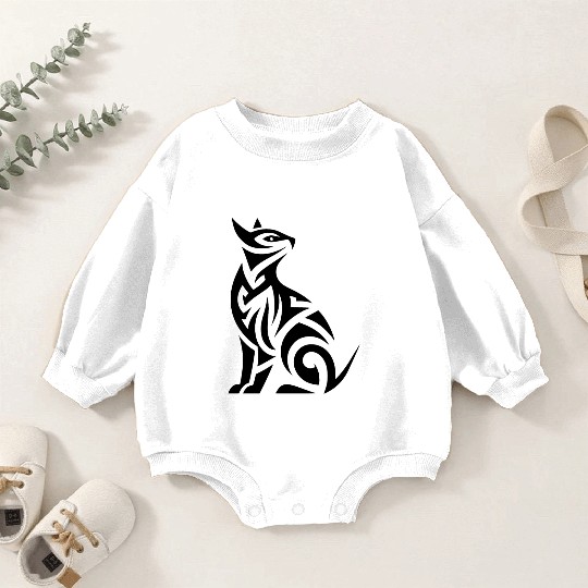 T Tattoo Cats With Powerful Patterns Baby Romper Sweatshirts