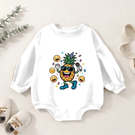 Pineapple Fruit Is Singing Baby Romper Sweatshirts