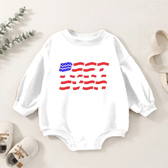 Best Dad Ever US Flag Baby Romper Sweatshirts