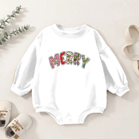 Merry Grin Happy Christmas Baby Romper Sweatshirts