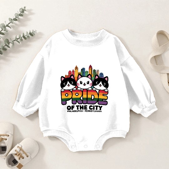 Pride of Philadelphia City Pennsylvania USA Rainbo Baby Romper Sweatshirts