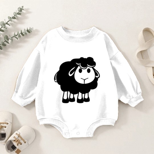 Black Sheep Small Cute Cute Lamb Cool Comic Sweet Baby Romper Sweatshirts