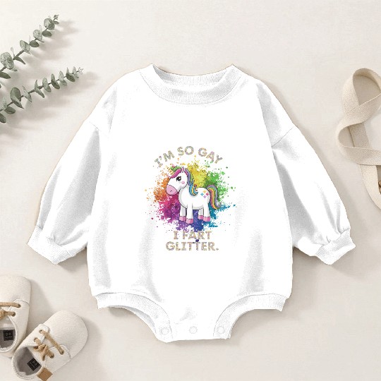 Funny Gay Pride Unicorn Fart Gift for Men Baby Romper Sweatshirts