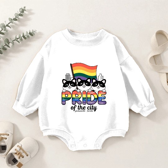 Pride of Jacksonville City Florida USA Rainbow Fla Baby Romper Sweatshirts