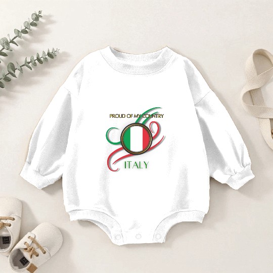 Tricolor Pride: Spirit of Italy Baby Romper Sweatshirts