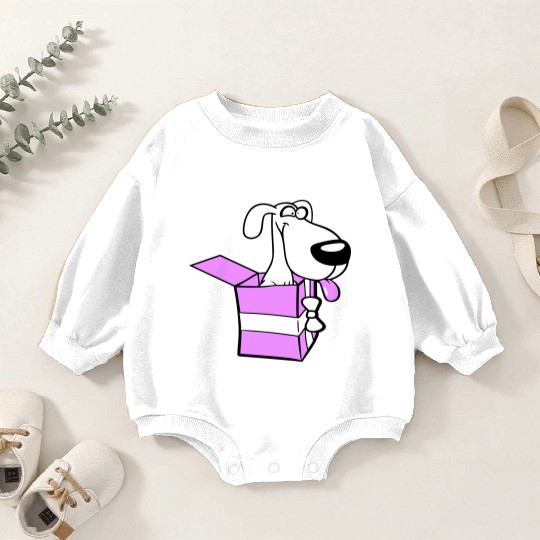 Dog Pet Gift Box Funny Crazy Surprise Fun Puppy Baby Romper Sweatshirts