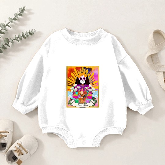Butterfly Santa Muerte Baby Romper Sweatshirts