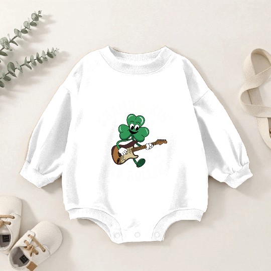 Shamrockin' and Rollin' St. Patrick's Rock & Roll Baby Romper Sweatshirts