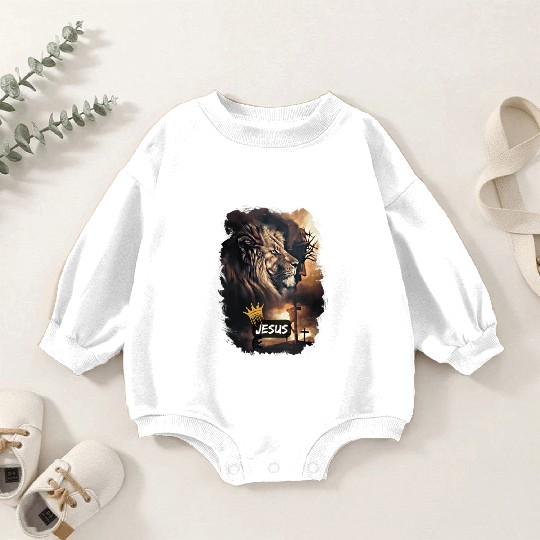lion of judah - jesus Baby Romper Sweatshirts
