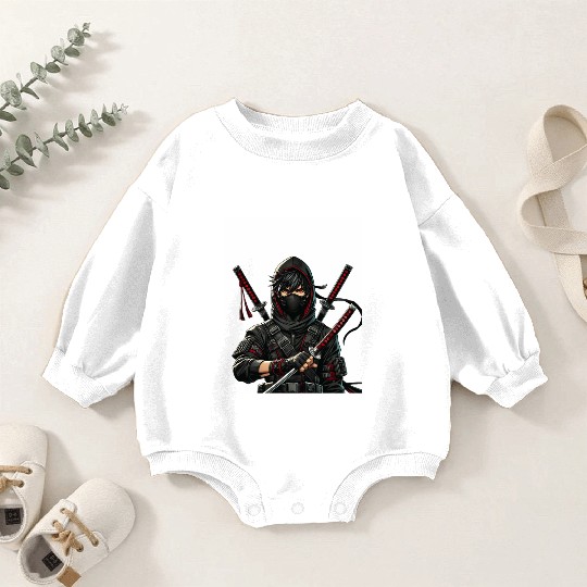 Stealth Assassin with Dual Katana Baby Romper Sweatshirts