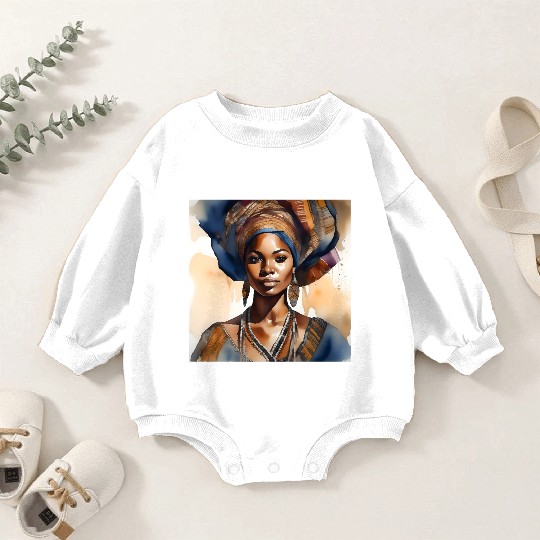 African Woman Portrait E Baby Romper Sweatshirts