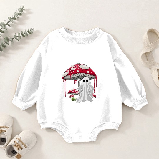 Cottagecore Halloween Ghost Mushroom Spooky Baby Romper Sweatshirts