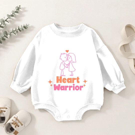 Heart warrior, valentine Baby Romper Sweatshirts