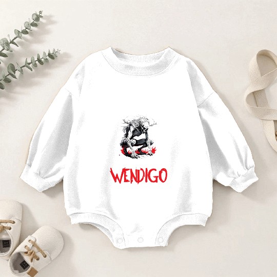 Cryptid Embrace The Dark Fear The Wendigo Baby Romper Sweatshirts