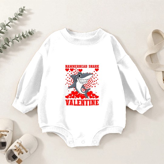 Funny Hammerhead Shark Is My Valentine Shark Baby Romper Sweatshirts