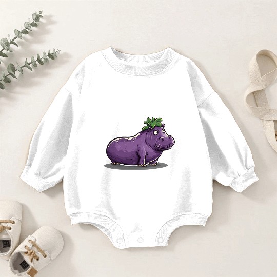 Hip Eggplant Baby Romper Sweatshirts