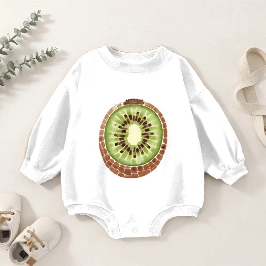Kiwi Freshness In Green Baby Romper Sweatshirts