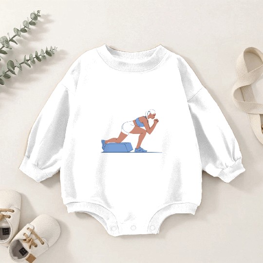 Bulgarian Squat Exercise Fitness Workout Gym Baby Romper Sweatshirts