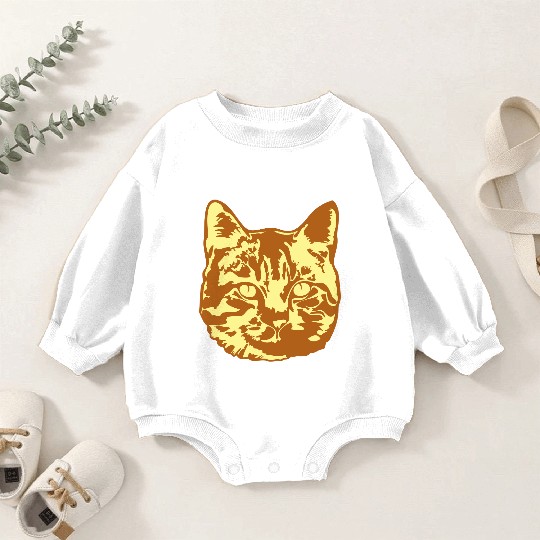 Cat Lover Realistic Pet Face Cute Cool Kitten Head Baby Romper Sweatshirts