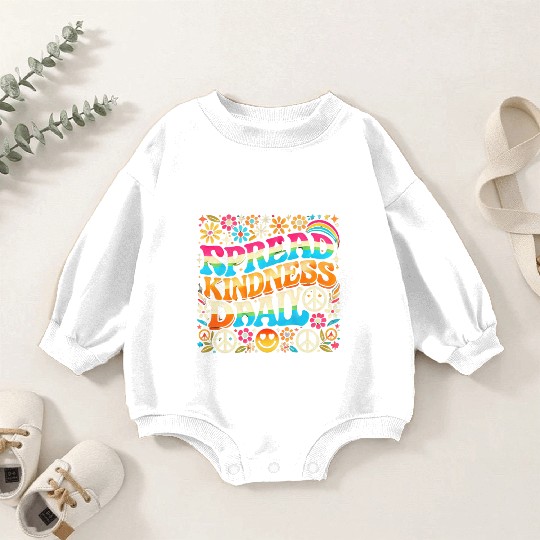 Retro Spread Kindness Daily Hippie-Inspired Baby Romper Sweatshirts