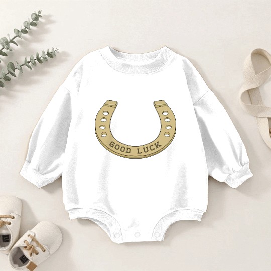 Cool Horseshoe for Lucky Days Baby Romper Sweatshirts