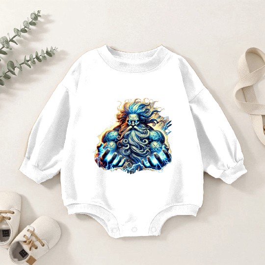 The Greek God Zeus with Lightning Baby Romper Sweatshirts