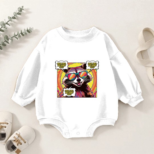 A Psychedelic Trash Advocate Raccoon Baby Romper Sweatshirts