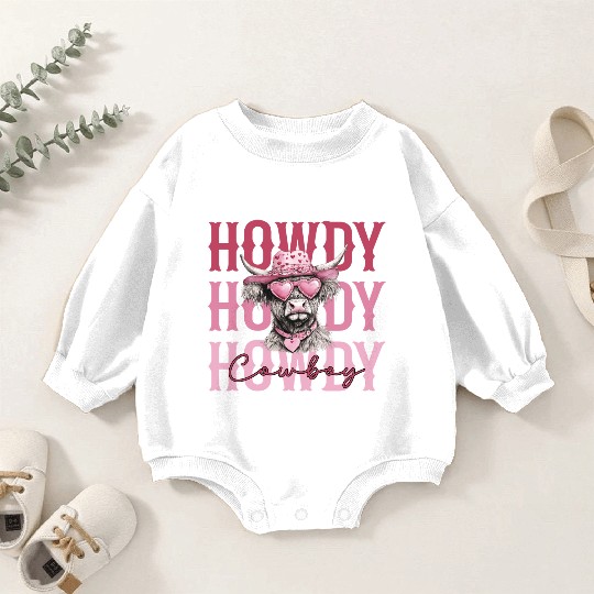 Highland cow - Howdy Cowboy Baby Romper Sweatshirts