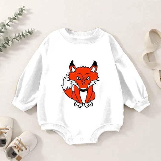 Fox Evil Eye Dangerous Red Fox Wild Animal Angry Baby Romper Sweatshirts