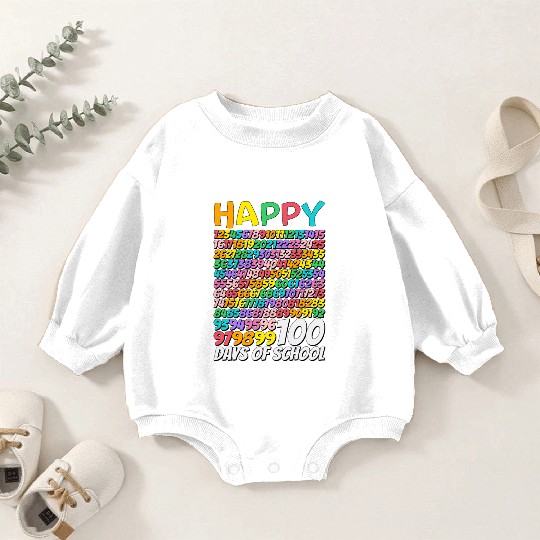 Happy 100 Days of School Math Numbers 100th days Baby Romper Sweatshirts