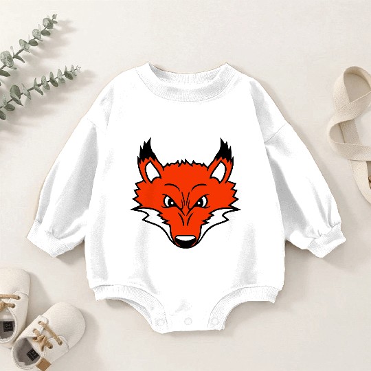 Fox Evil Eye Dangerous Red Fox Wild Animal Angry Baby Romper Sweatshirts