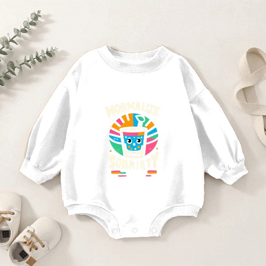 Normalize Sobriety 9 Baby Romper Sweatshirts